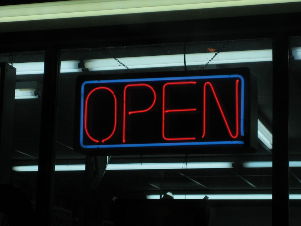 dry cleaner open sign